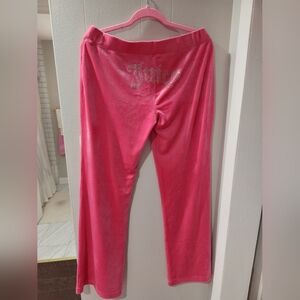 Like New Hot Pink Juicy Couture Bling Velour Pants M